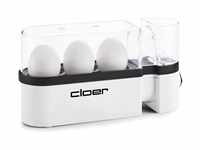 Cloer 6021 Eierkocher, bis zu 3 Eier, herausnehmbarer Eierträger, Servierfunktion,