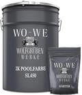 WO-WE 2K Poolfarbe Poolbeschichtung Schwimmbadfarbe - Kieselgrauwie RAL 7032-2,5Kg