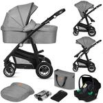 LIONELO BIANKA Kinderwagen 3 in 1 bis 22 kg Babywanne Autositz Zusammenlegbar,