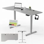 Juskys H&ouml;henverstellbarer Schreibtisch 160x75cm - Elektrisch stufenlos verstellbar