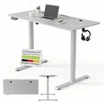 Juskys H&ouml;henverstellbarer Schreibtisch 140x60cm - Elektrisch stufenlos verstellbar