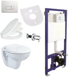 Belvit Wand-WC Komplettset mit Bidetfunktion, Taharet Dusch-WC sp&uuml;lrandlos,