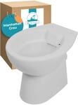 Calmwaters Stand WC sp&uuml;lrandlos in Manhattan-Grau, Tiefsp&uuml;ler Abgang waagerecht,