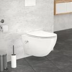 ECD Germany Sp&uuml;lrandloses H&auml;nge WC lang 54 cm Wei&szlig; mit Bidet-Funktion, Nano