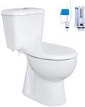 Belvit Stand-WC mit Bodenabgang senkrecht, Keramik-Aufsatzsp&uuml;lkasten, Softclose