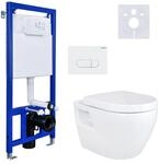 BELVIT H&auml;nge-WC Komplettset Wei&szlig; - wandh&auml;ngendes WC aus Sanit&auml;rkeramik mit