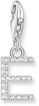 THOMAS SABO Charm-Anh&auml;nger Buchstabe E mit wei&szlig;en Steinen Silber 925...