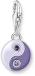 THOMAS SABO Charm-Anh&auml;nger violetter Yin & Yang Silber 925 Sterlingsilber,...