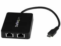StarTech.com USB-C auf Dual Gigabit Ethernet Adapter mit USB 3.0 (Typ-A) Port - USB