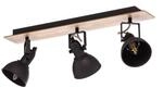 Lindby Deckenlampe Schwarz Gold, Deckenstrahler Holz Metall drehbar und schwenkbar 3