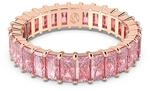 Swarovski Matrix Ring, Ros&eacute; Vergoldeter Damenschmuck mit Strahlenden Rosa Swarovski