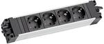 BACHMANN Steckdosenleiste Step ALU 4-Fach GST18 Schwarz 906.18802 (modulares
