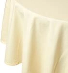 Homescapes Cremefarbene Tischdecke rund mit Hohlsaum aus 100% Baumwolle 178 cm,