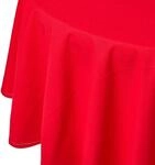 Homescapes Rote Tischdecke rund mit Hohlsaum aus 100% Baumwolle 178 cm, rundes