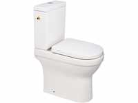 'aquaSu® Spülrandlose WC-Kombi +7,5 cm, weiß, Toilette mit Spülkasten und
