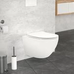 ECD Germany Sp&uuml;lrandloses H&auml;nge WC Keramik Wei&szlig; matt mit Nano Beschichtung,