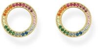 THOMAS SABO Ohrstecker Together rund mit bunten Steinen vergoldet 925...