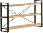 vidaXL Mangoholz Massiv B&uuml;cherregal 3 F&auml;cher Industriestil Standregal...