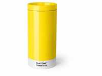 Pantone Reisebecher, Edelstahl, ABS, Yellow 012, 75 mm