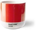 Pantone doppelwandiger Porzellan-Thermobecher Cortado, ohne Henkel, 190ml, 2035, Red