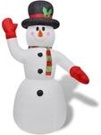 vidaXL Schneemann Aufblasbar 240cm LED Beleuchtet Dekoration X-Mas Weihnachten