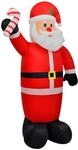 vidaXL Nikolaus Weihnachtsmann Aufblasbar 120cm LED Licht Figur Weihnachten