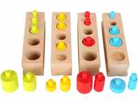 small foot Steckspiel Größenzuordnung, Montessori Lernspielzeug zum Ordnen, Zählen