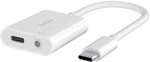Belkin Rockstar&trade; 3,5-mm-Audio- + USB-C&reg;-Ladeadapter, Kopfh&ouml;rer-Adapter,