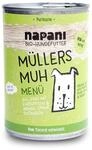 Purinarmes Bio Hundefutter M&uuml;llers MUH mit Rind & Kartoffeln - Hunde Nassfutter im