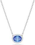 Swarovski Una Halskette, Blaue und Rhodinierte Damenhalskette mit Strahlenden