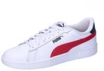 PUMA Smash 3.0 L Jr Sneaker, White-Club Red-Club Navy, 35.5 EU