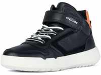 Geox J HYROO Boy A Sneaker, Black/ORANGE, 29 EU