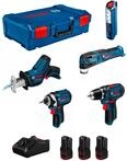 Bosch 5-Werkzeug-Set, 12 V, 3 x GBA, 12 V, 2,0 Ah, G