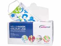 wellsamed Wellsamask Colour Line 50 Stück Mundschutz mit Gummizug (Spring)