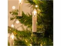 Lights4fun 50er LED Weihnachtsbaum Lichterkette 15,7m Kerzenlichterkette creme...