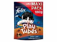 FELIX Play Tubes Katzensnack, Leckerli zum Spielen, mit Huhn- & Lebergeschmack, 5er