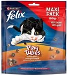 Felix Play Tubes Katzensnack, Leckerli zum Spielen, mit Huhn- und Lebergeschmack, 5er