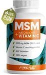 MSM 2000mg pro Tag + nat&uuml;rliches Vitamin C - 365 MSM Tabletten mit