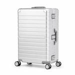 Travelhouse Oslo gro&szlig;er Aluminium Reisekoffer Silber L-75cm Hartschalenkoffer