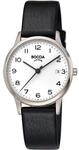 Boccia Damen Armbanduhr Titan Silber/Leder schwarz 32 mm