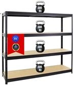 PROREGAL Schwerlastregal Dino Extra Breit 180x200x60 cm Fachlast 500kg Schwarz,