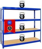 PROREGAL Schwerlastregal Dino Extra Breit 180x180x60 cm Fachlast 500kg Blau,