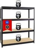 PROREGAL Schwerlastregal Dino Extra Breit 180x160x60 cm Fachlast 600kg Schwarz,