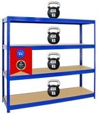 PROREGAL Schwerlastregal Dino Extra Breit 180x240x60 cm Fachlast 450kg Blau,