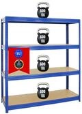 PROREGAL Schwerlastregal Dino Extra Breit 180x160x60 cm Fachlast 600kg Blau,