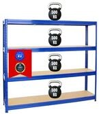 PROREGAL Schwerlastregal Dino Extra Breit 180x200x45 cm Fachlast 500kg Blau,