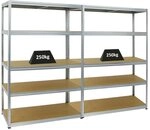PROREGAL Mega Deal 2er-Set Schwerlastregale Big Elephant 180x120x60cm mit 5...