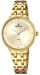 Festina Damenuhr Analog aus Edelstahl 316l Goldfarben | Quarzwerk,