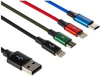 Baseus 4in1 Ladekabel 2X Lightning, USB-C und Micro USB (120 cm Ladekabel geeignet