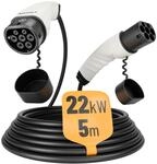 ABSINA Typ 2 Ladekabel 22kW & 32A f&uuml;r Hybrid & Elektroauto - 5 Meter Auto Ladekabel